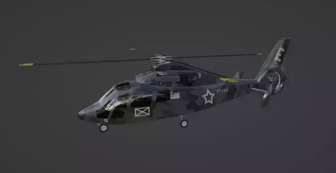 Sikorsky UH60 Hawk US Military Helicopter EXTERIOR ONLY 3D model Low-poly 3D model