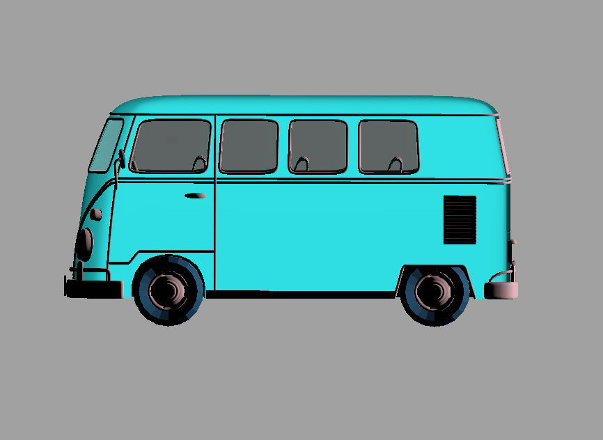 Toy Van Low-poly 3D model_5