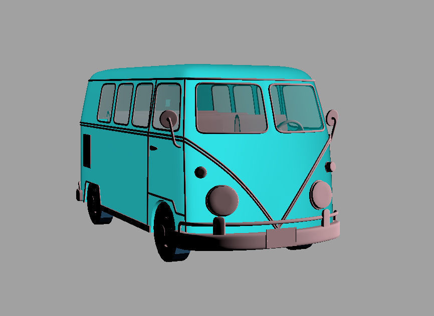 Toy Van Low-poly 3D model_2