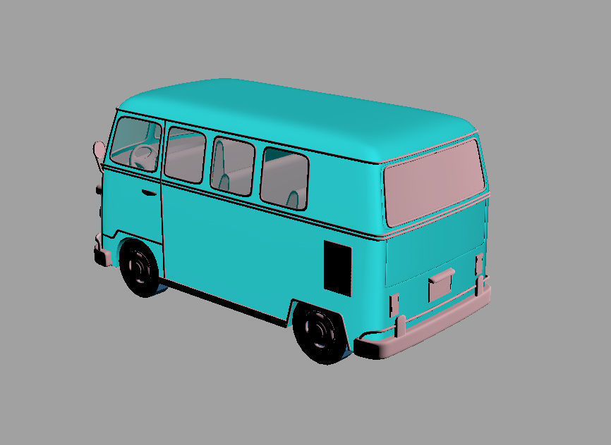 Toy Van Low-poly 3D model_3