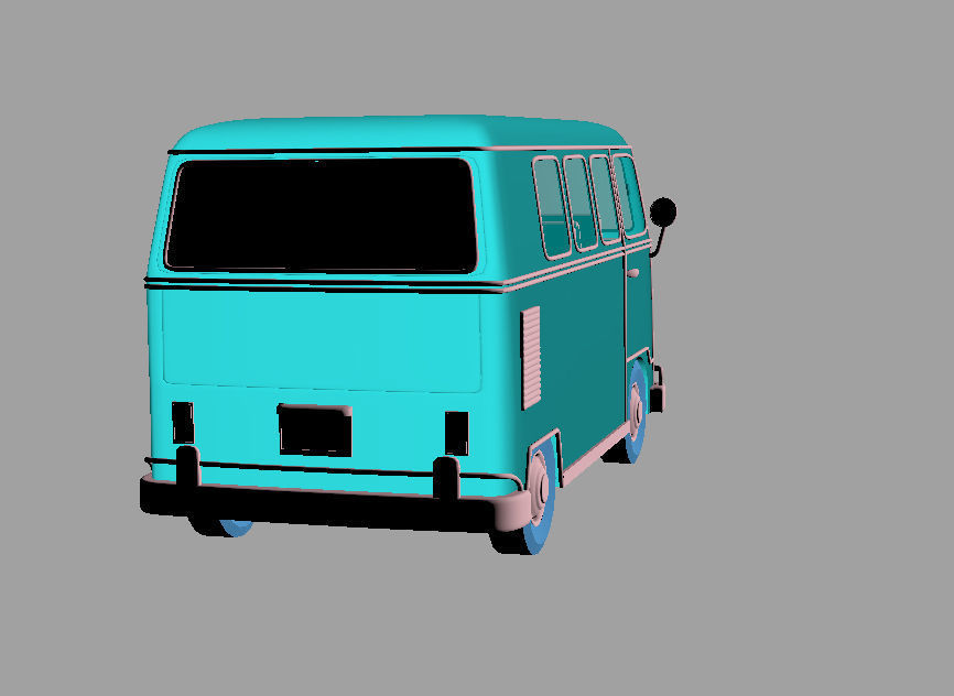 Toy Van Low-poly 3D model_4