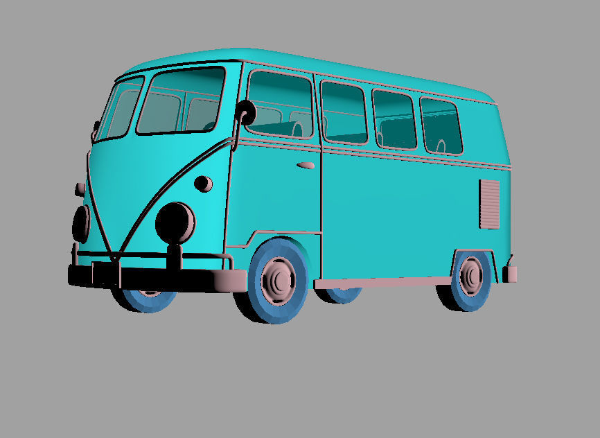 Toy Van Low-poly 3D model_1
