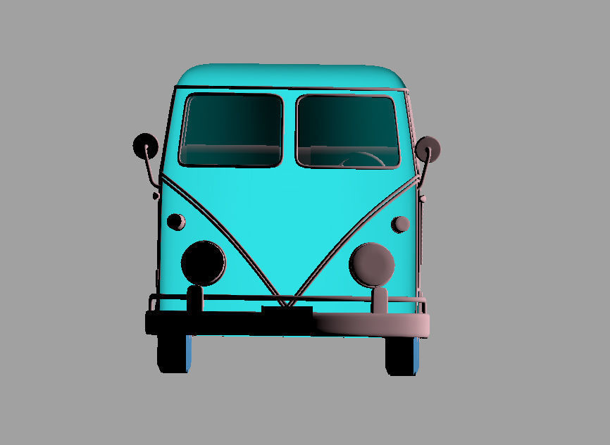 Toy Van Low-poly 3D model_6