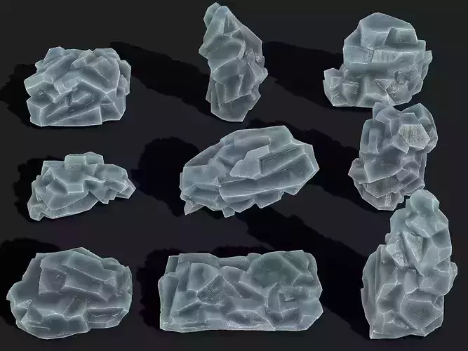 Mountain ice Rocks - PBR Pack 09