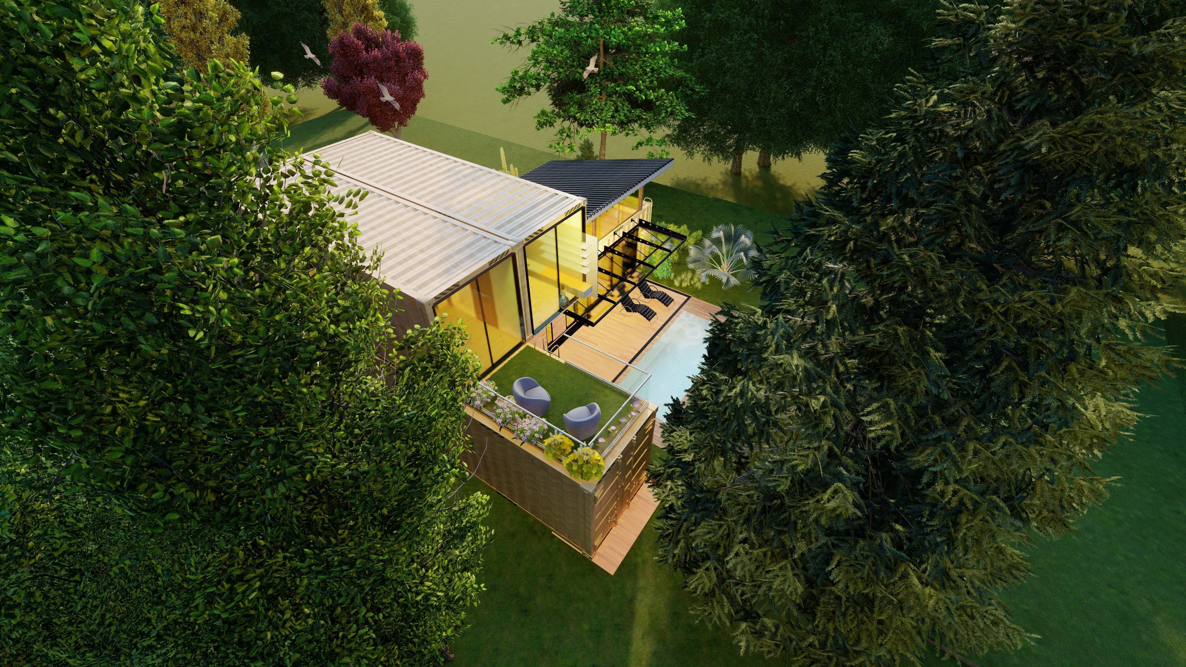 Modular Container House 3D model_3