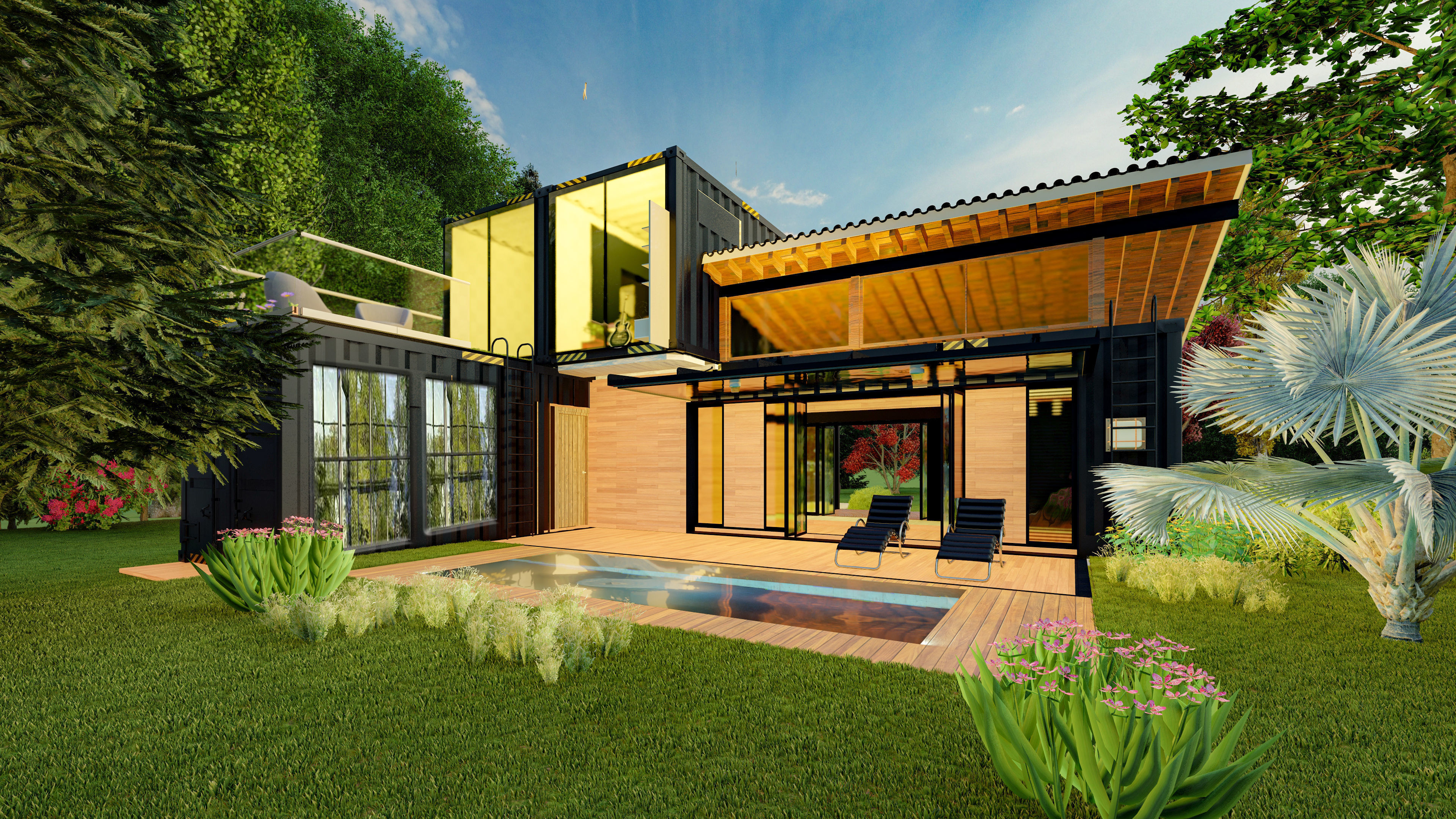 Modular Container House 3D model_1