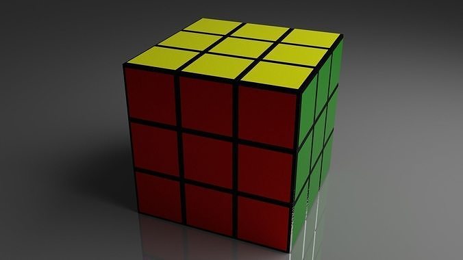 Rubiks Cube Low-poly 3D model