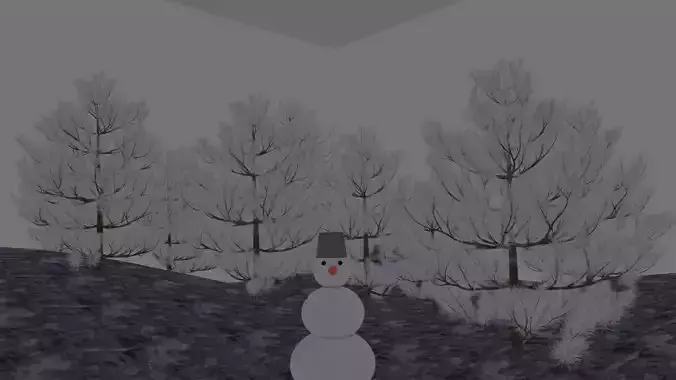 Winter 3D evironment Low-poly 3D model