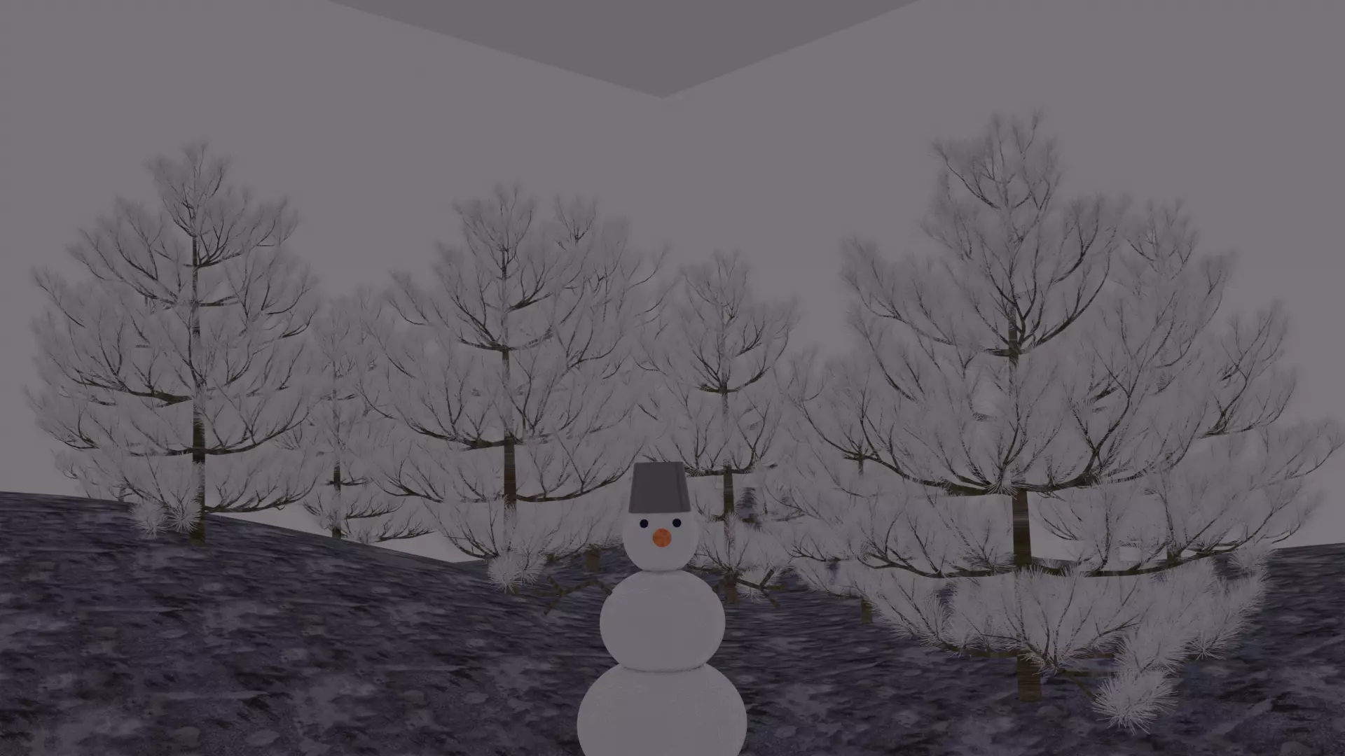 Winter 3D evironment Low-poly 3D model_0