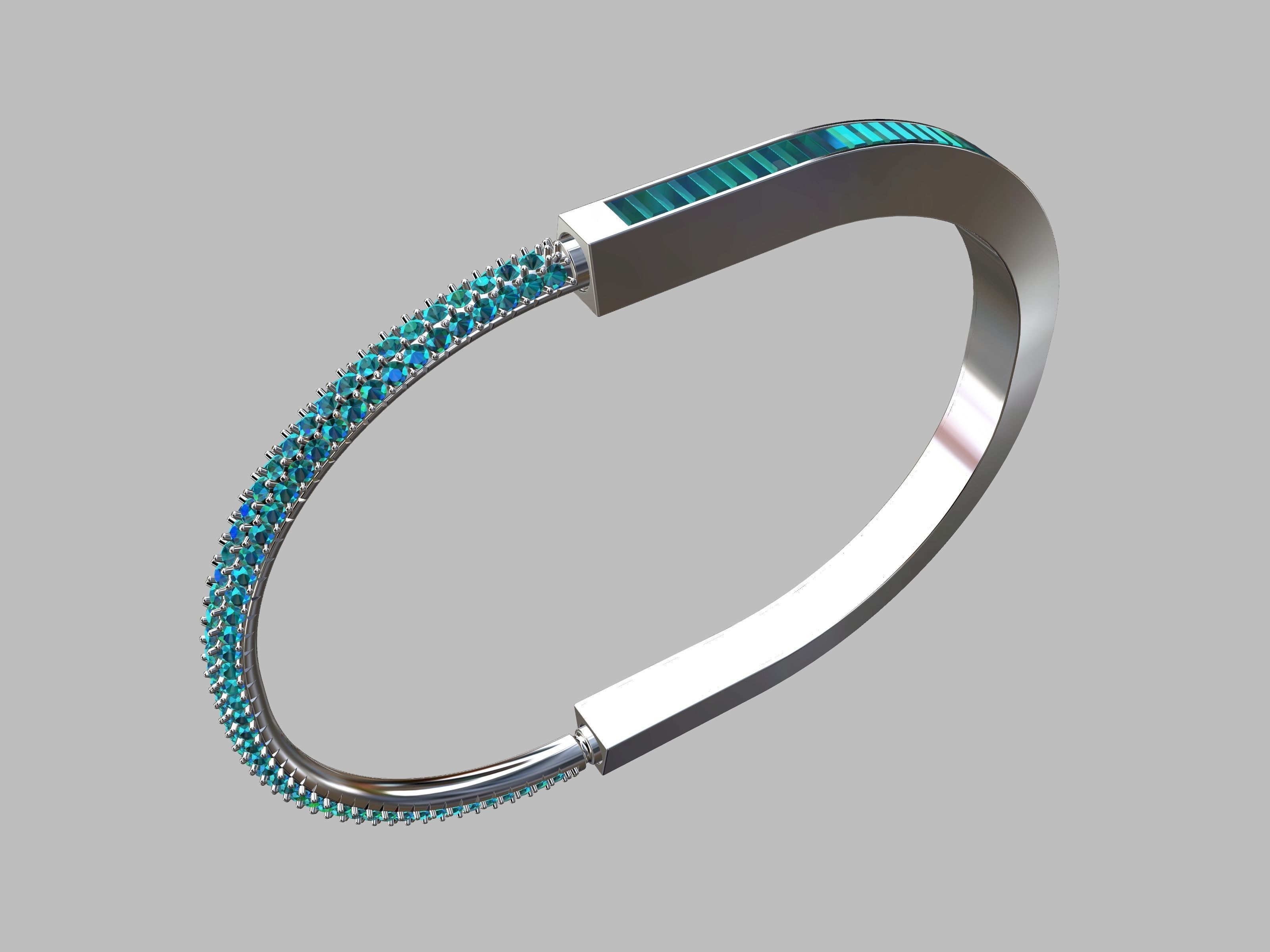 Lock Bracelet 3D print model_6