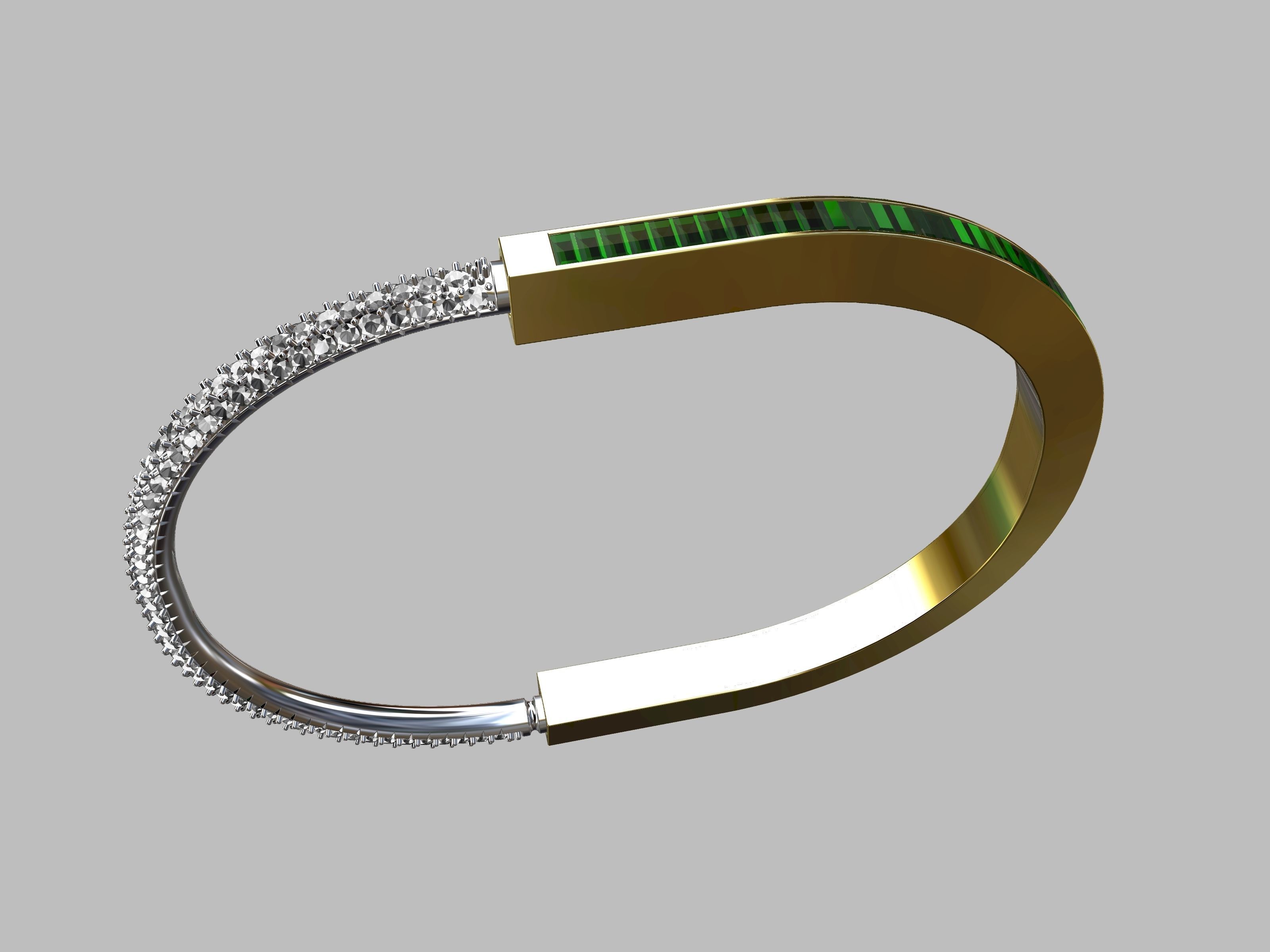 Lock Bracelet 3D print model_11