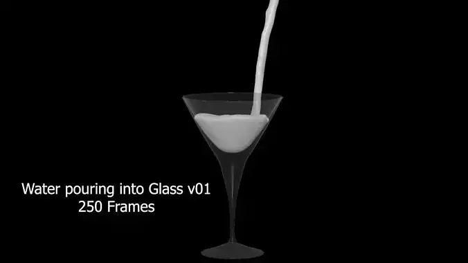 Pouring water into Glass v01 3D model