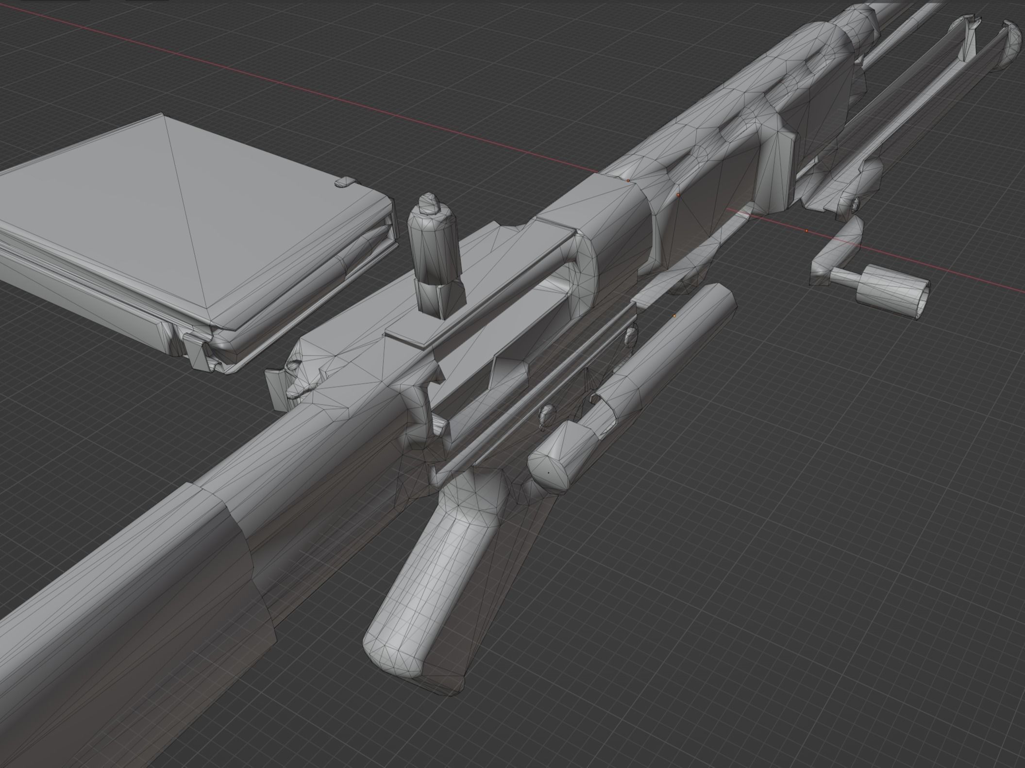 FG 42 Low-poly 3D model_10