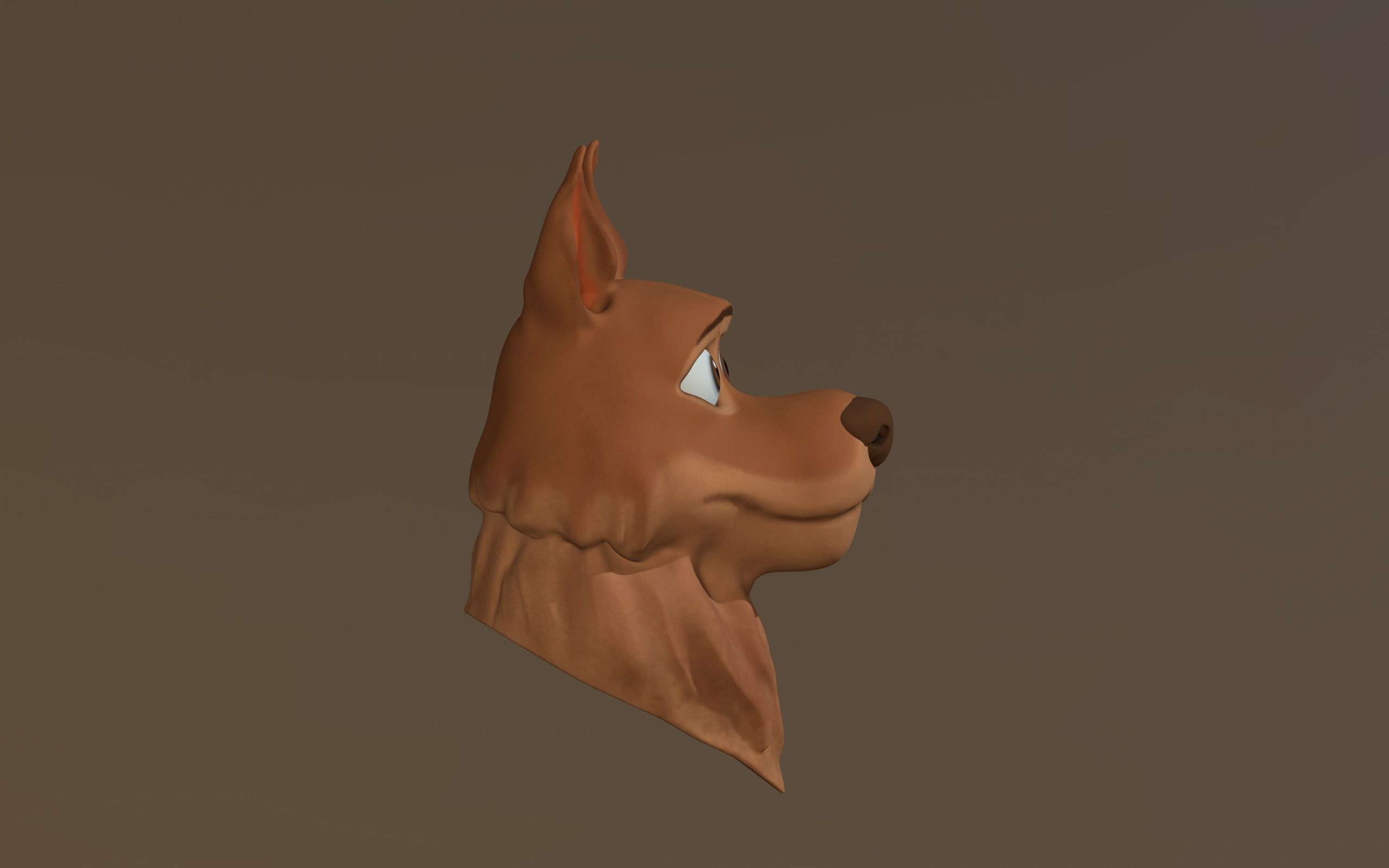 cartoon dog bust 3D print model_1