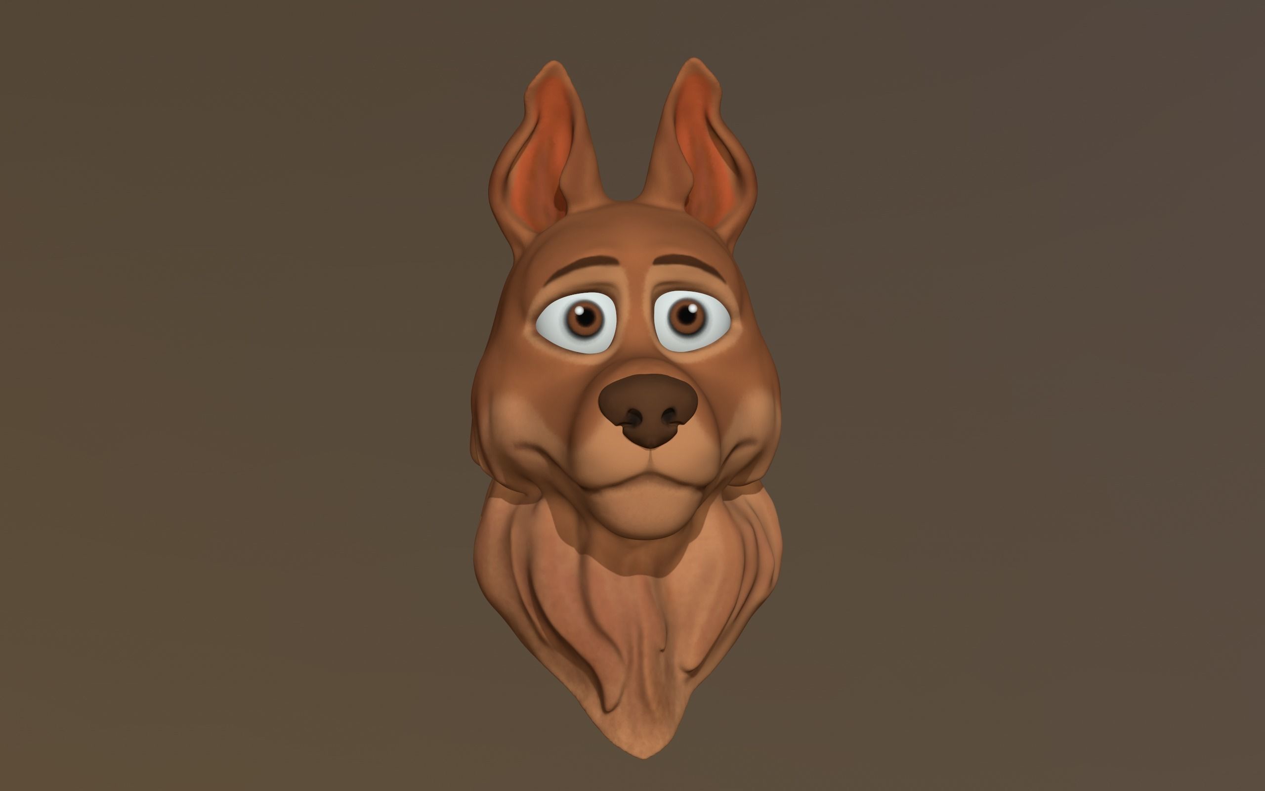 cartoon dog bust 3D print model_4