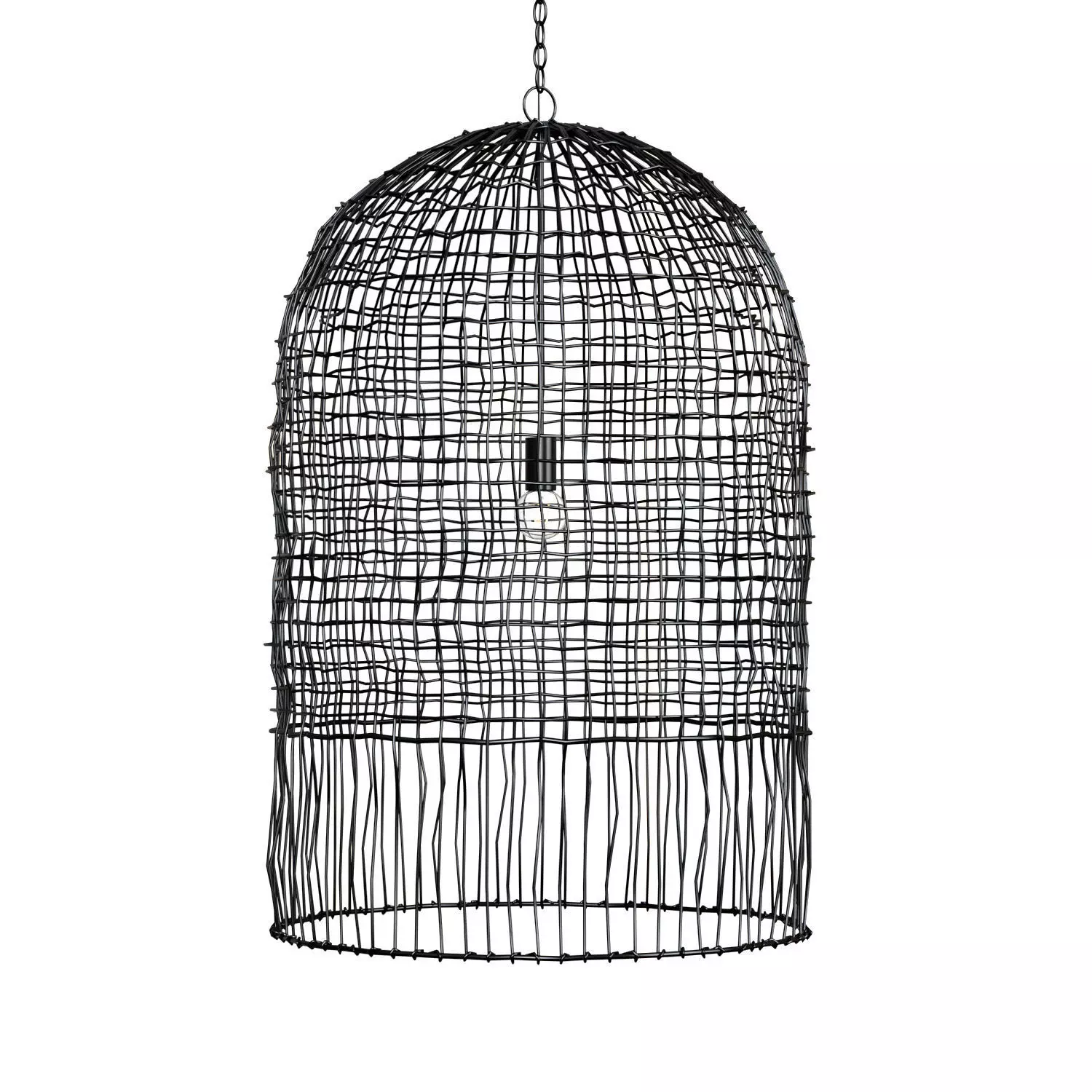 Effie Rattan Chandelier 3D model_0