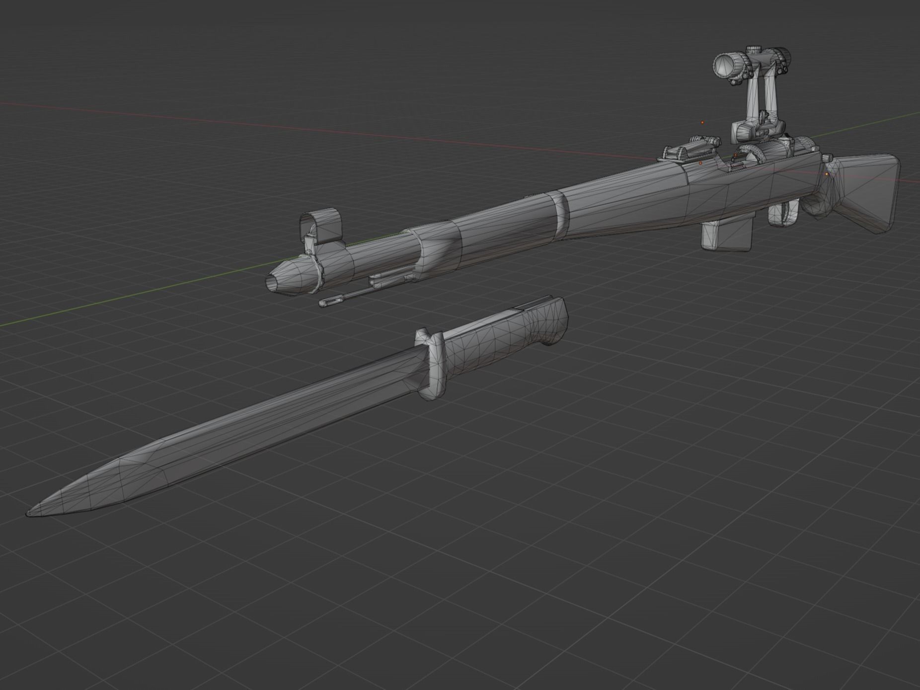 Gewehr 41 Low-poly 3D model_11