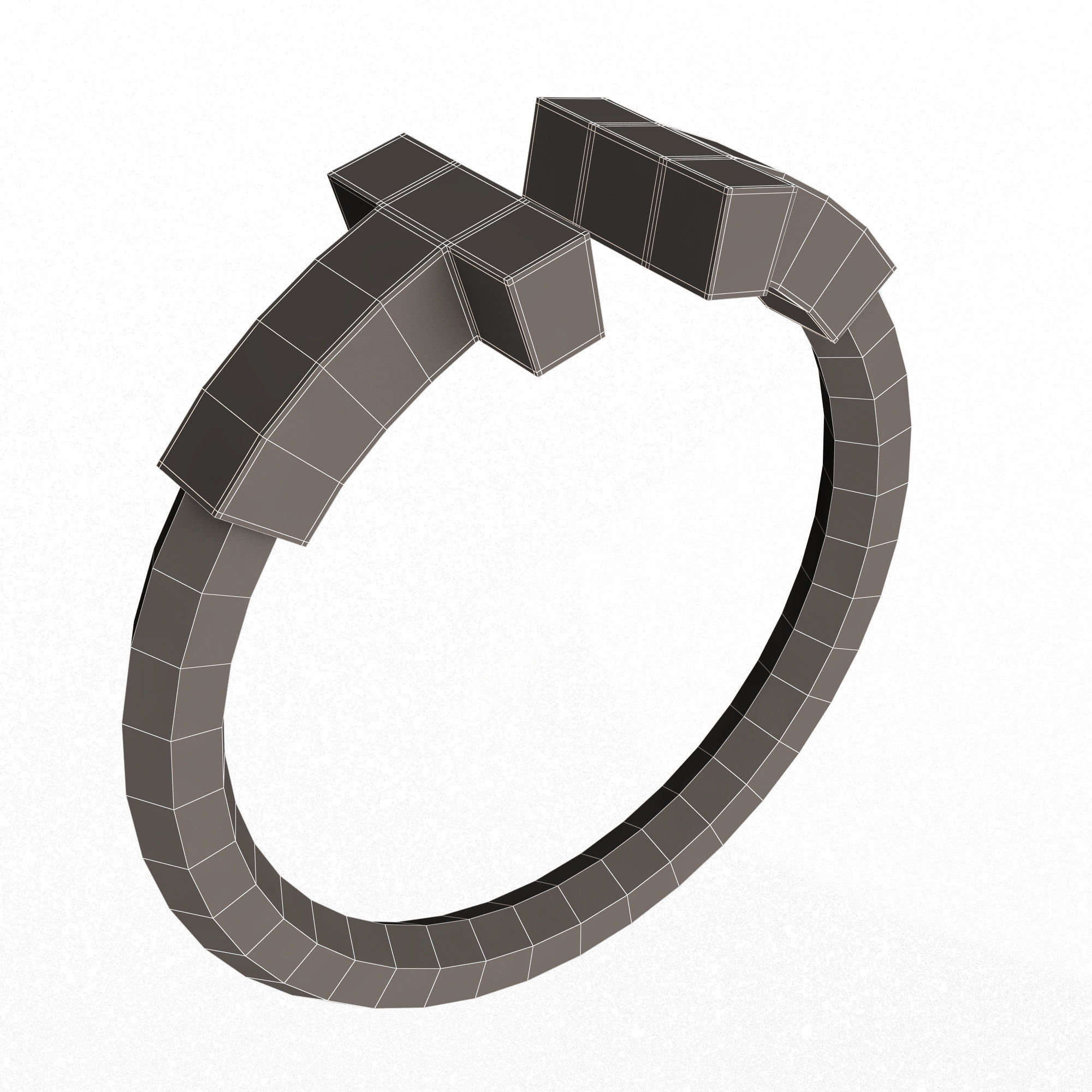 Jewellery Ring 014 Gold Low-poly 3D model_13