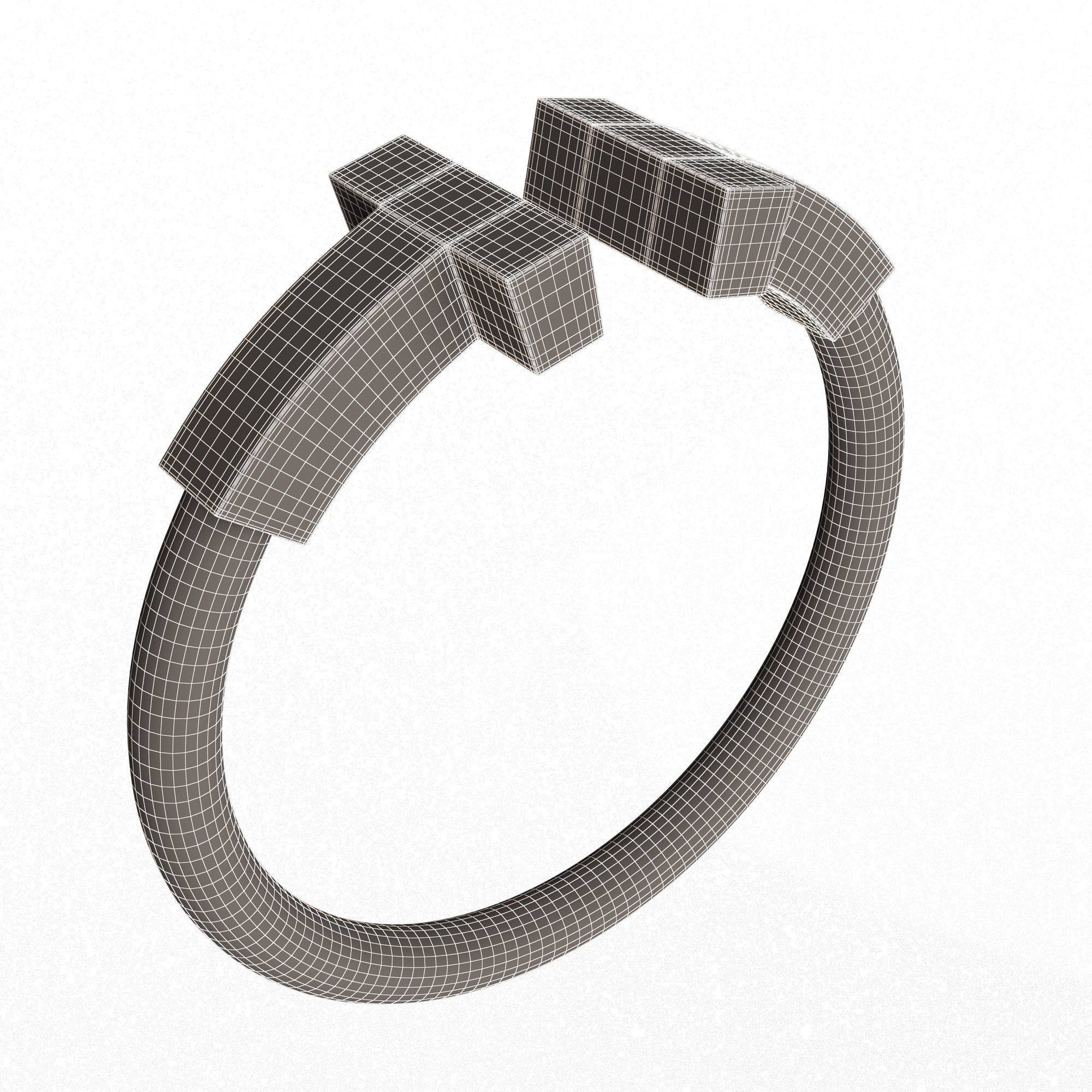 Jewellery Ring 014 Gold Low-poly 3D model_7
