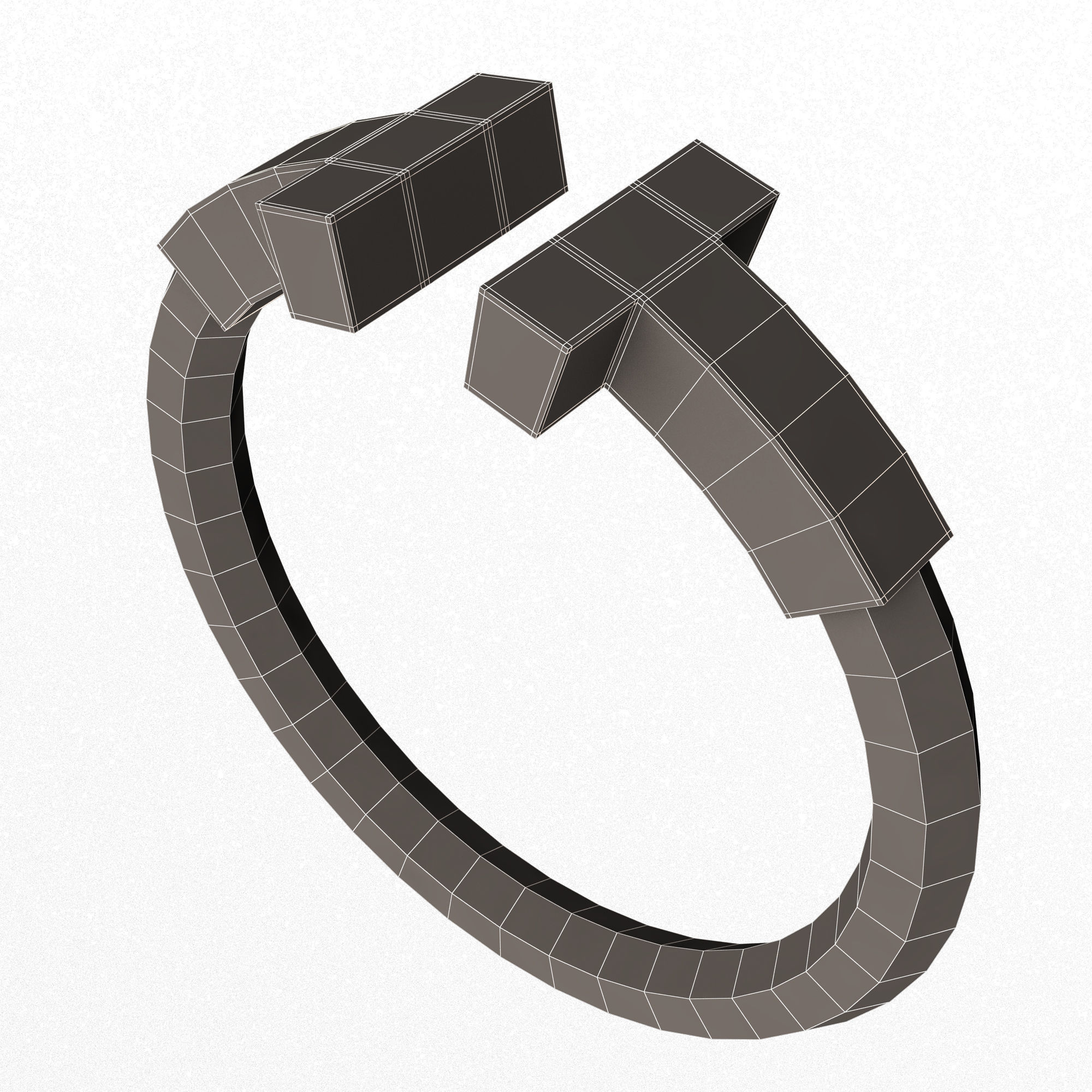 Jewellery Ring 014 Gold Low-poly 3D model_14