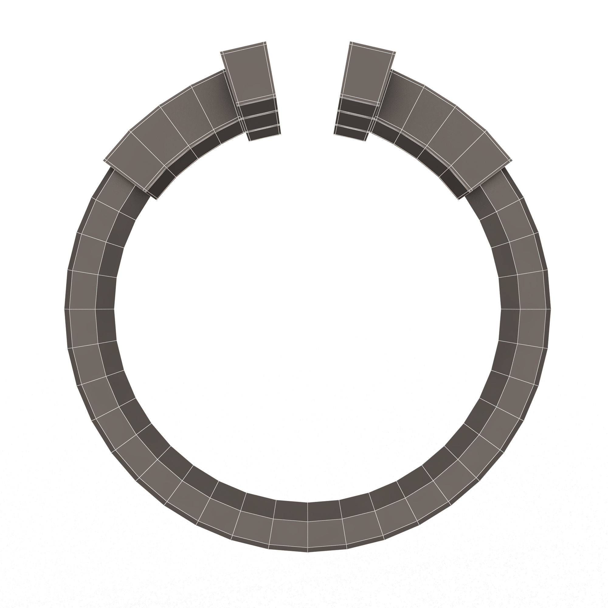 Jewellery Ring 014 Gold Low-poly 3D model_12