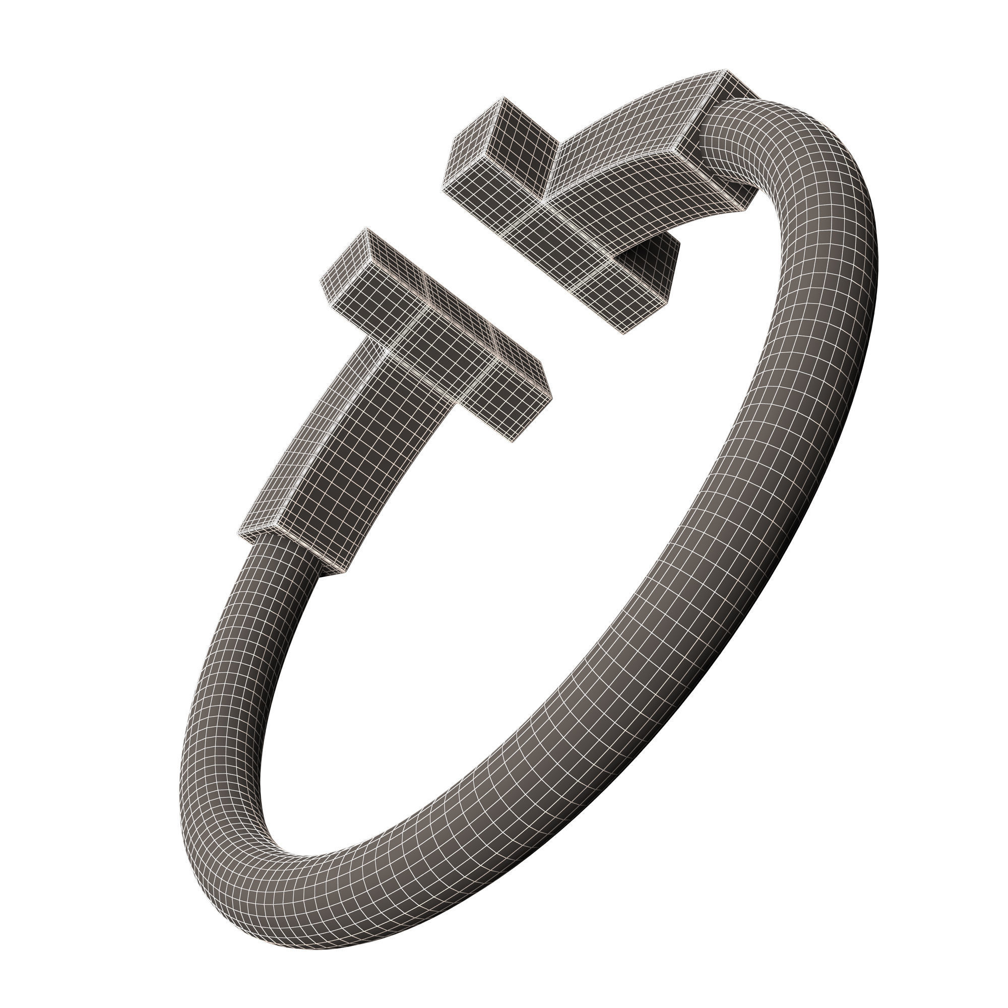 Jewellery Ring 014 Gold Low-poly 3D model_10