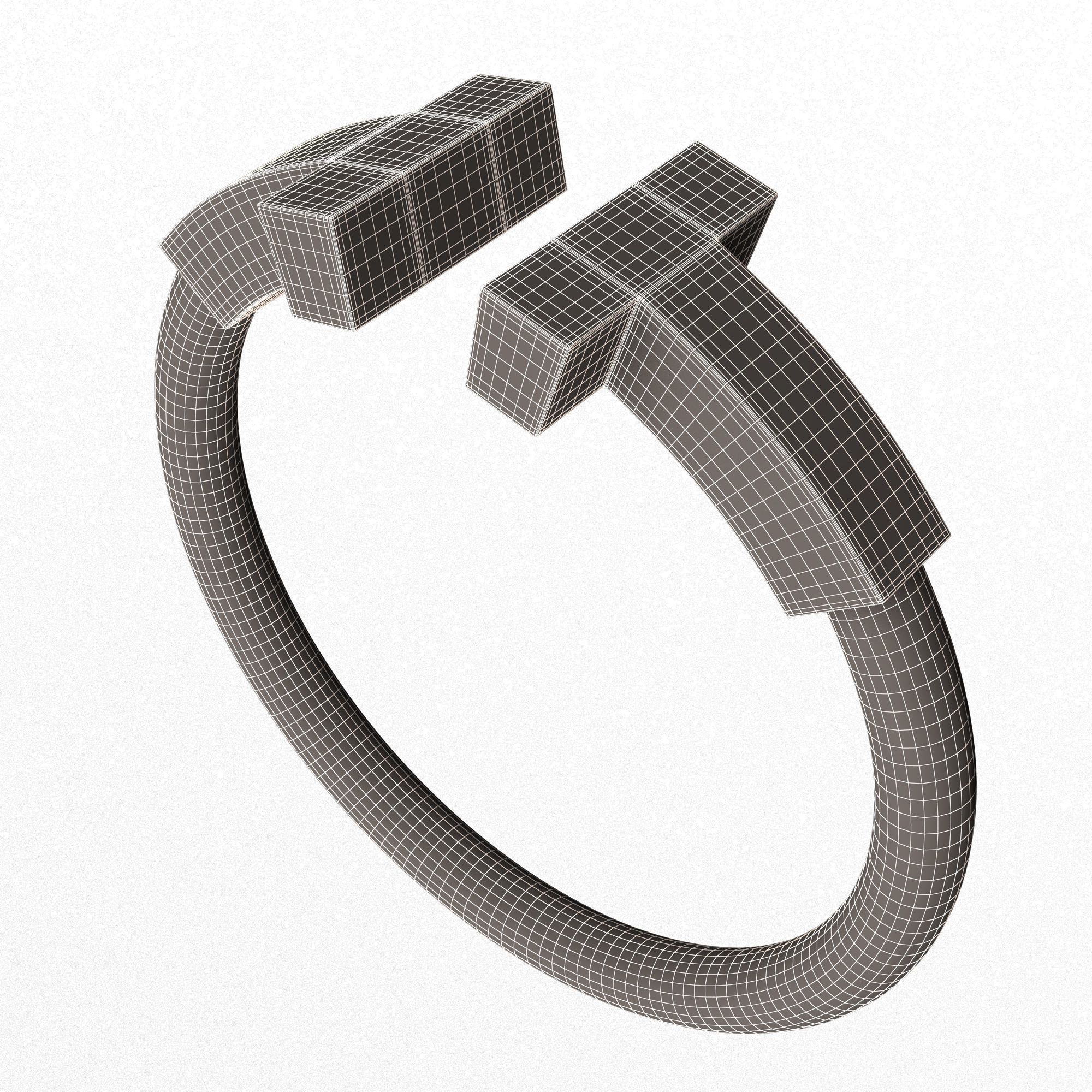 Jewellery Ring 014 Gold Low-poly 3D model_8