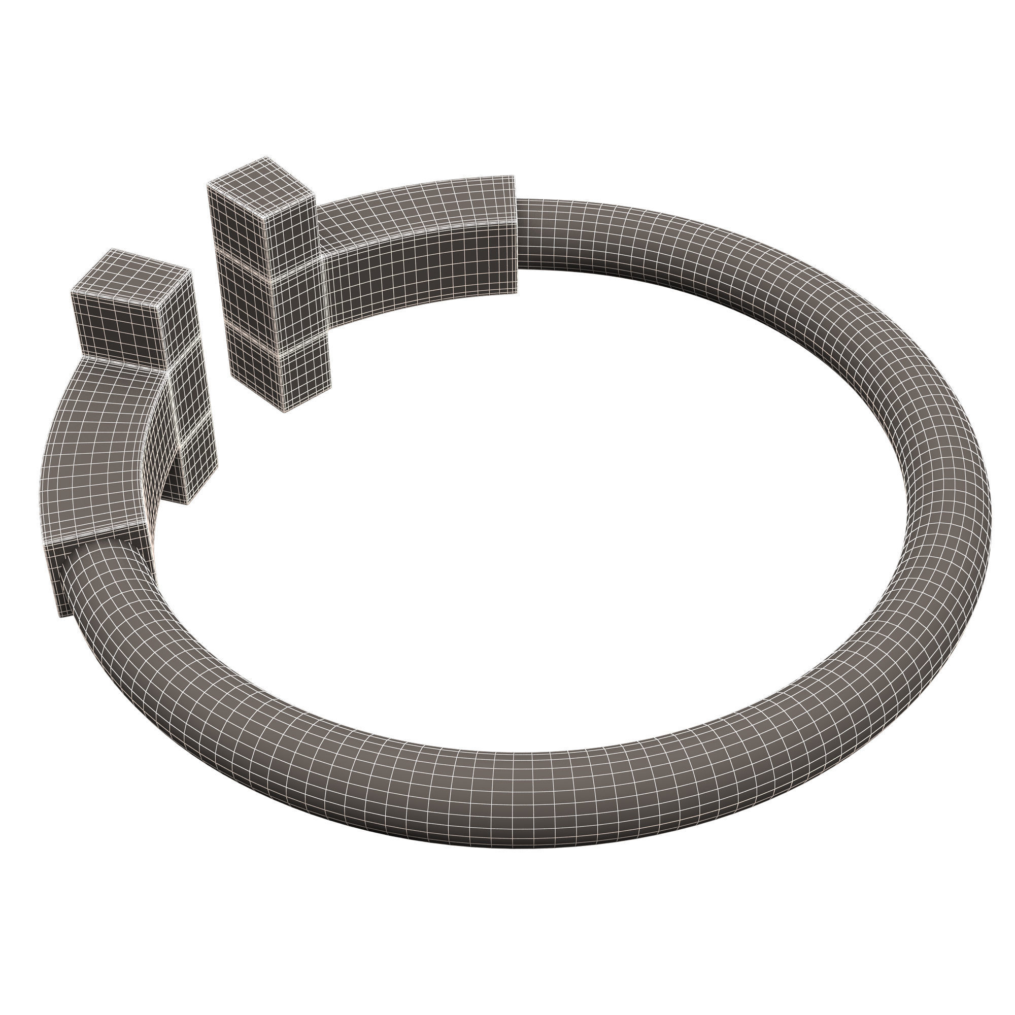 Jewellery Ring 014 Gold Low-poly 3D model_11