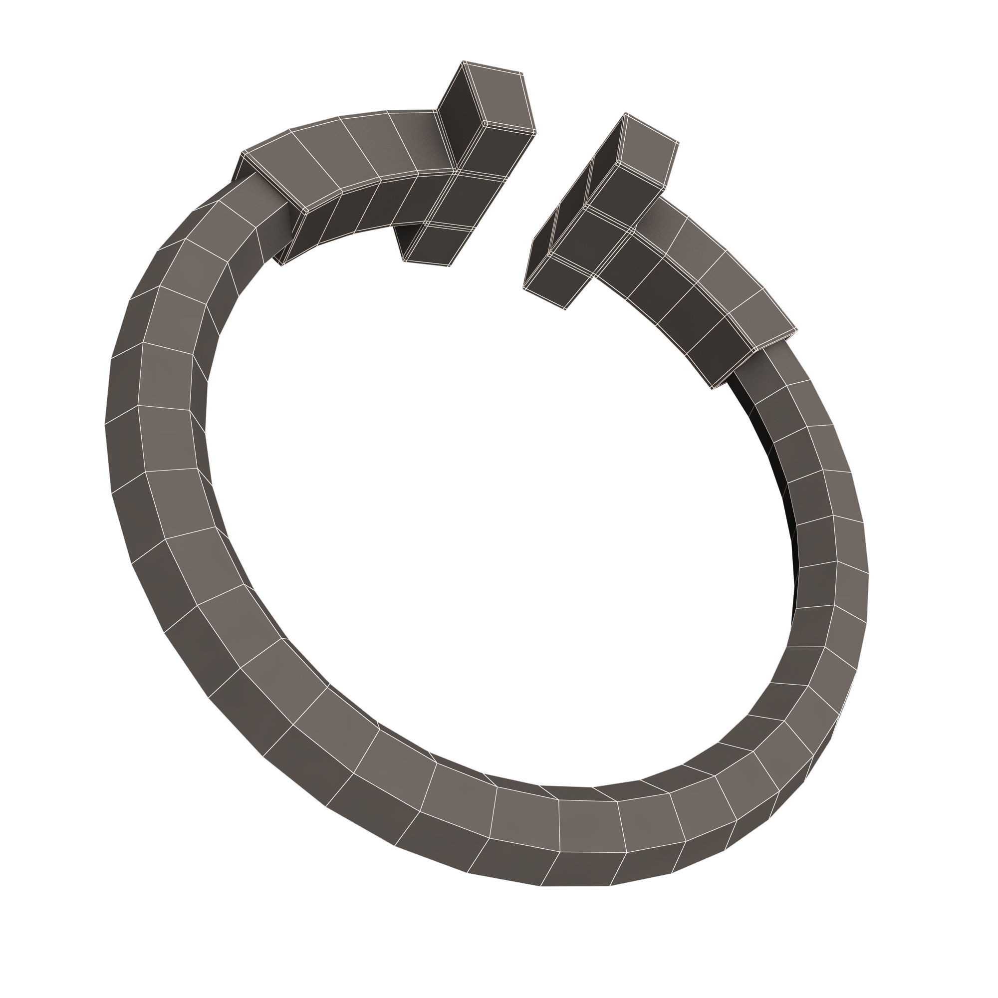 Jewellery Ring 014 Gold Low-poly 3D model_15