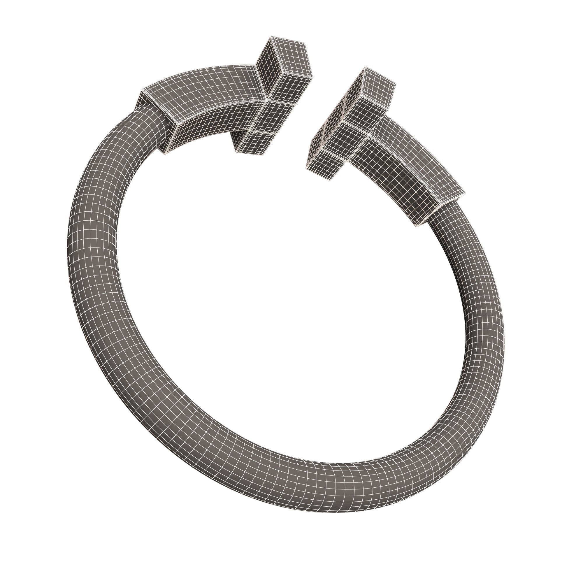 Jewellery Ring 014 Gold Low-poly 3D model_9