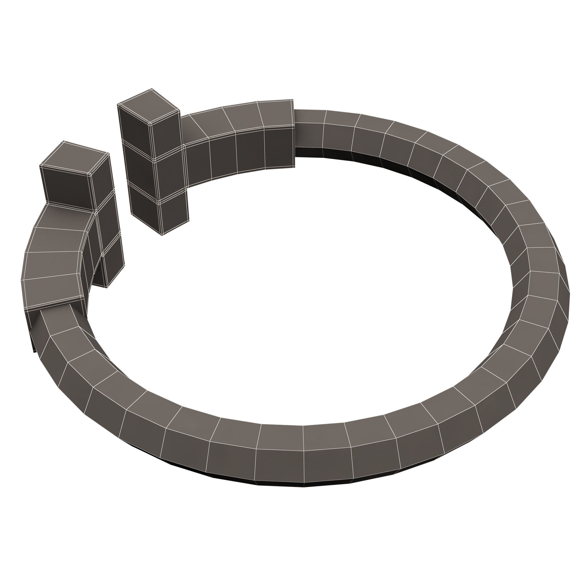 Jewellery Ring 014 Gold Low-poly 3D model_17