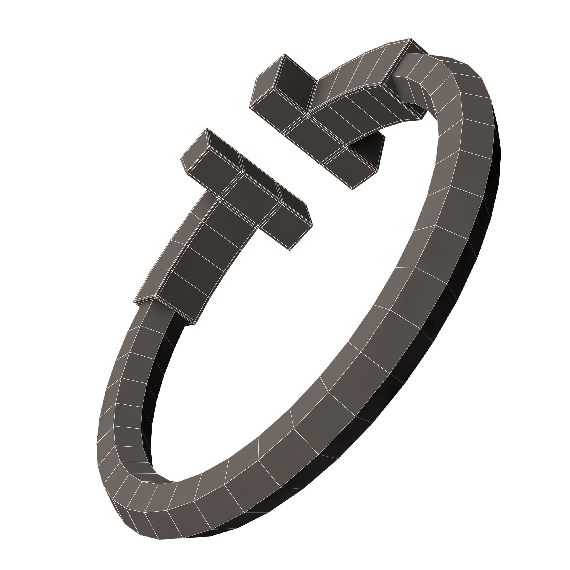 Jewellery Ring 014 Gold Low-poly 3D model_16