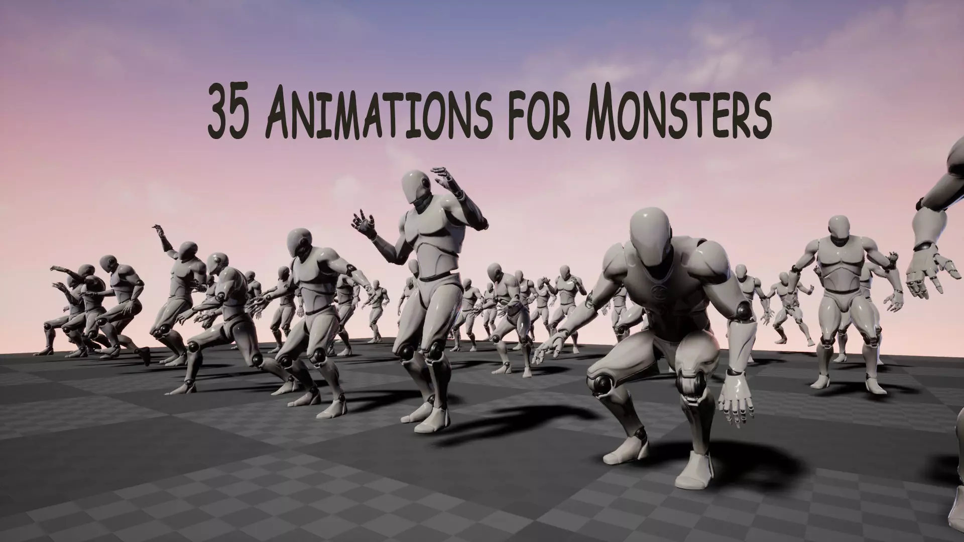 Animations for Monsters  Creatures  UE4 35 pcs Low-poly 3D model_0