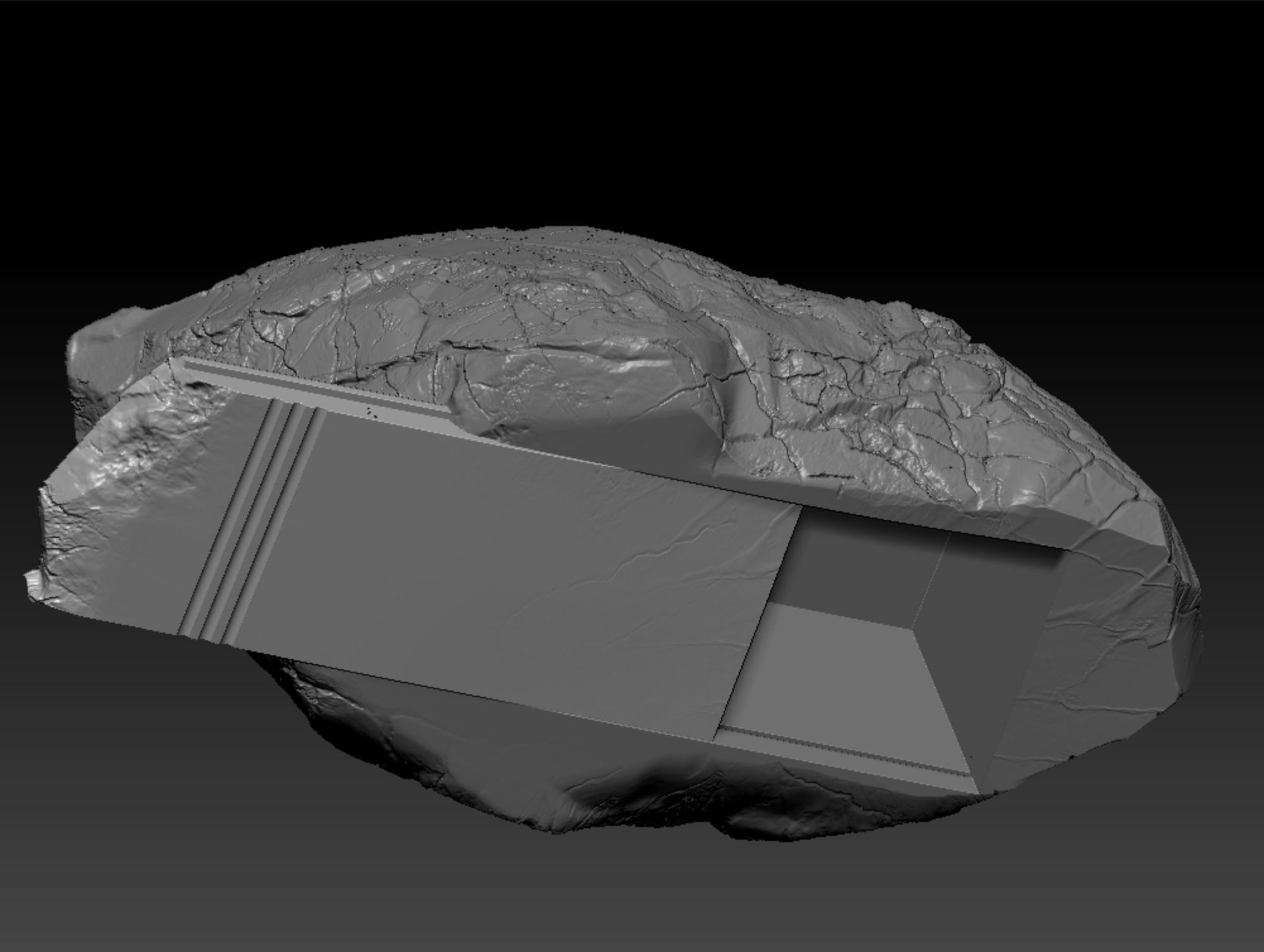 Secret Rock hiding small stuff 3D print model_5