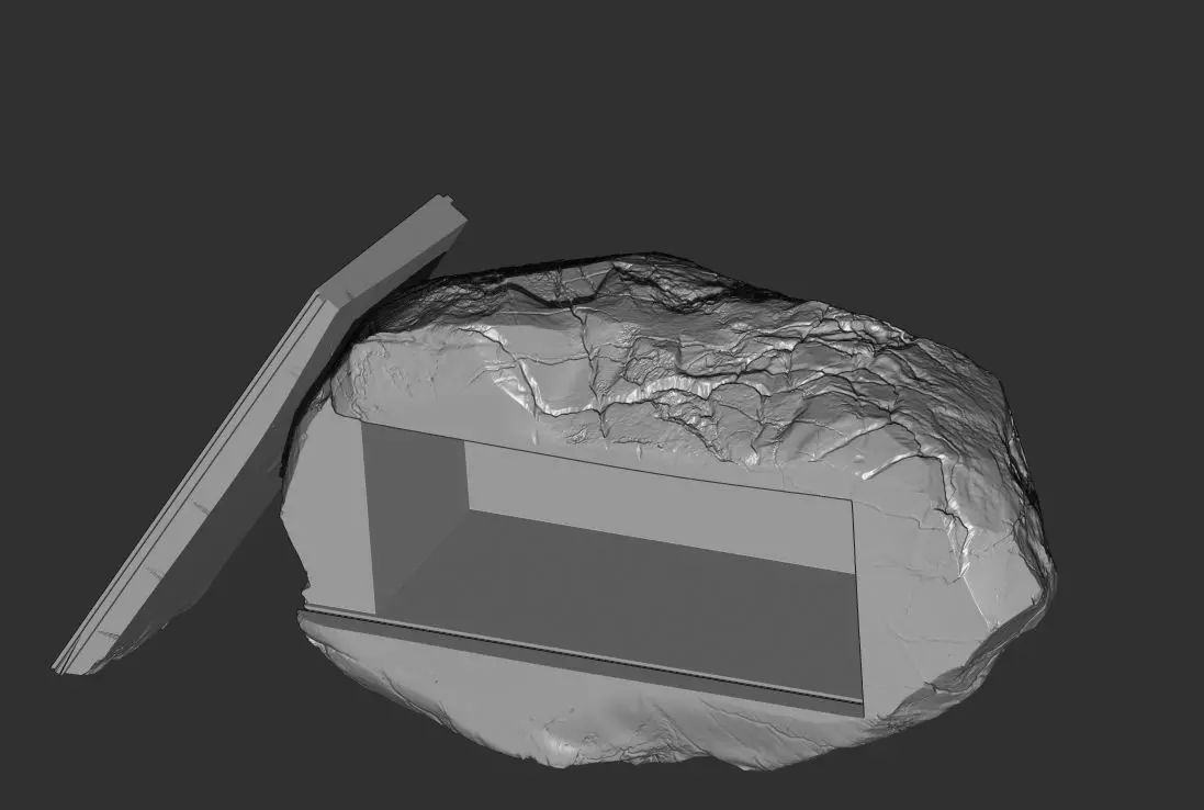 Secret Rock hiding small stuff 3D print model_0