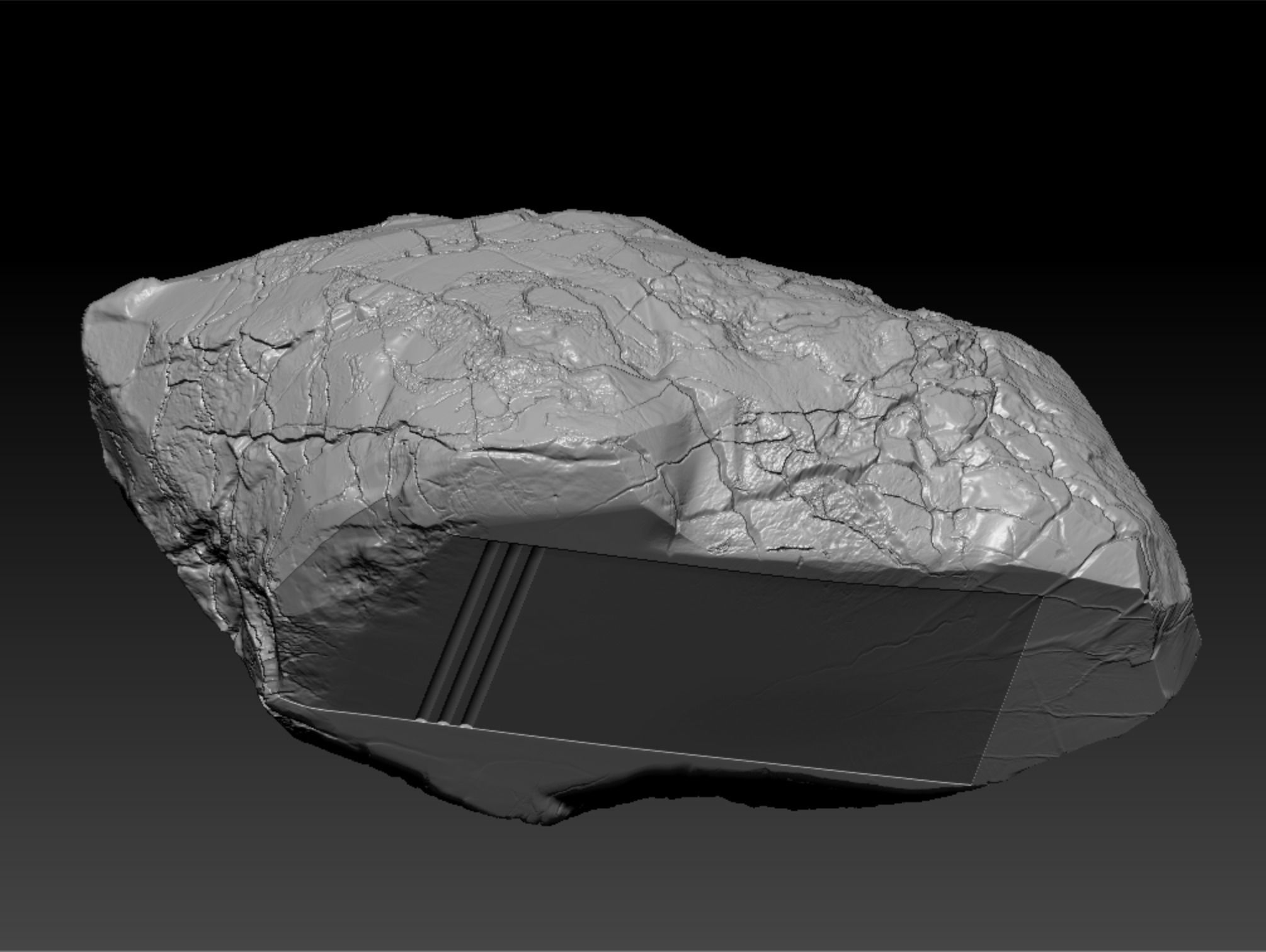 Secret Rock hiding small stuff 3D print model_4