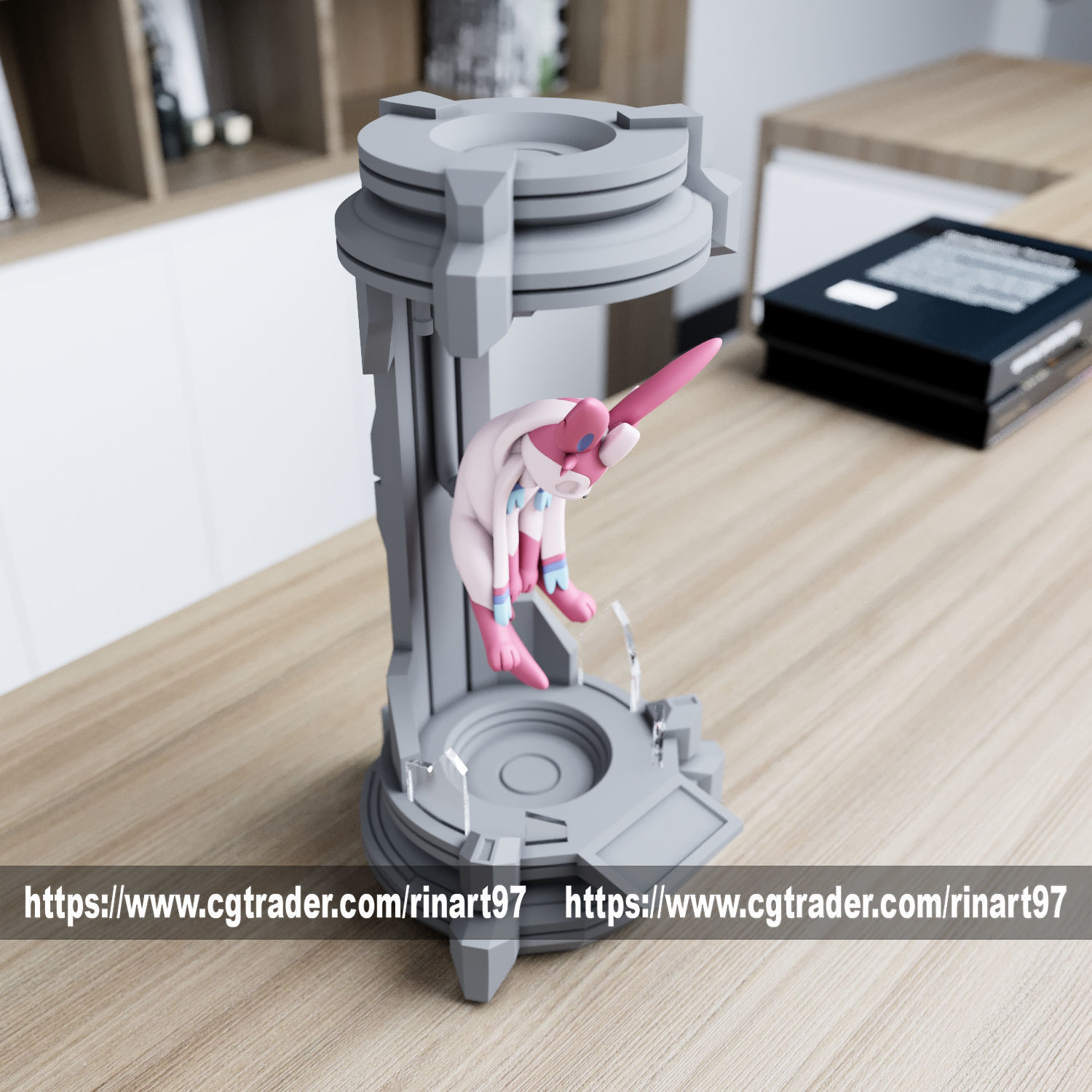 Sysveon in the lab from pokemon 3D print model_8