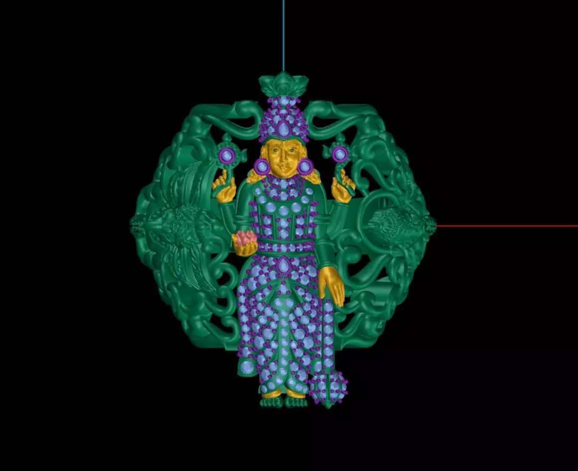 guruvayurappan hanuman with garuda ring 3D print model