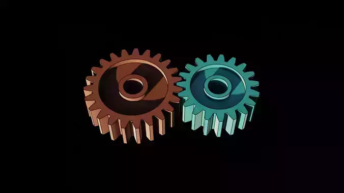 Animated Gears 1 3D model