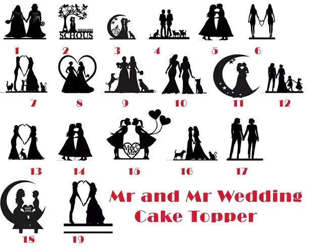 BIRTHDAY CAKE - LESBIAN CAKE TOPPER Lesbian Cake Topper