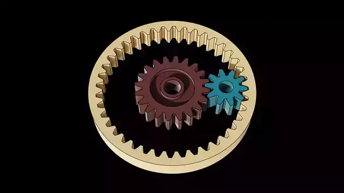 Animated Gears 6 3D model