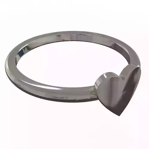Heart Jewellery Ring 015 Chrome Low-poly 3D model