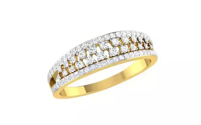 Light Weight Gold Diamond Rings-R-4131