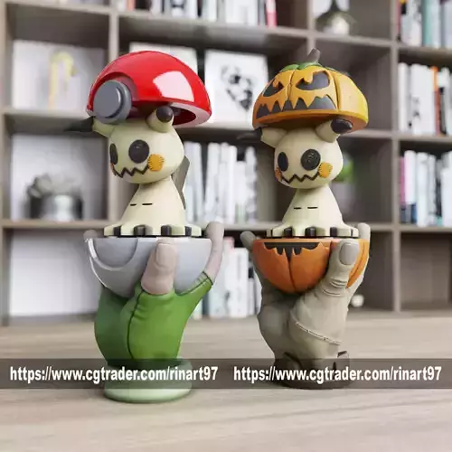 Mimikyu in pokeball halloween pumpkin