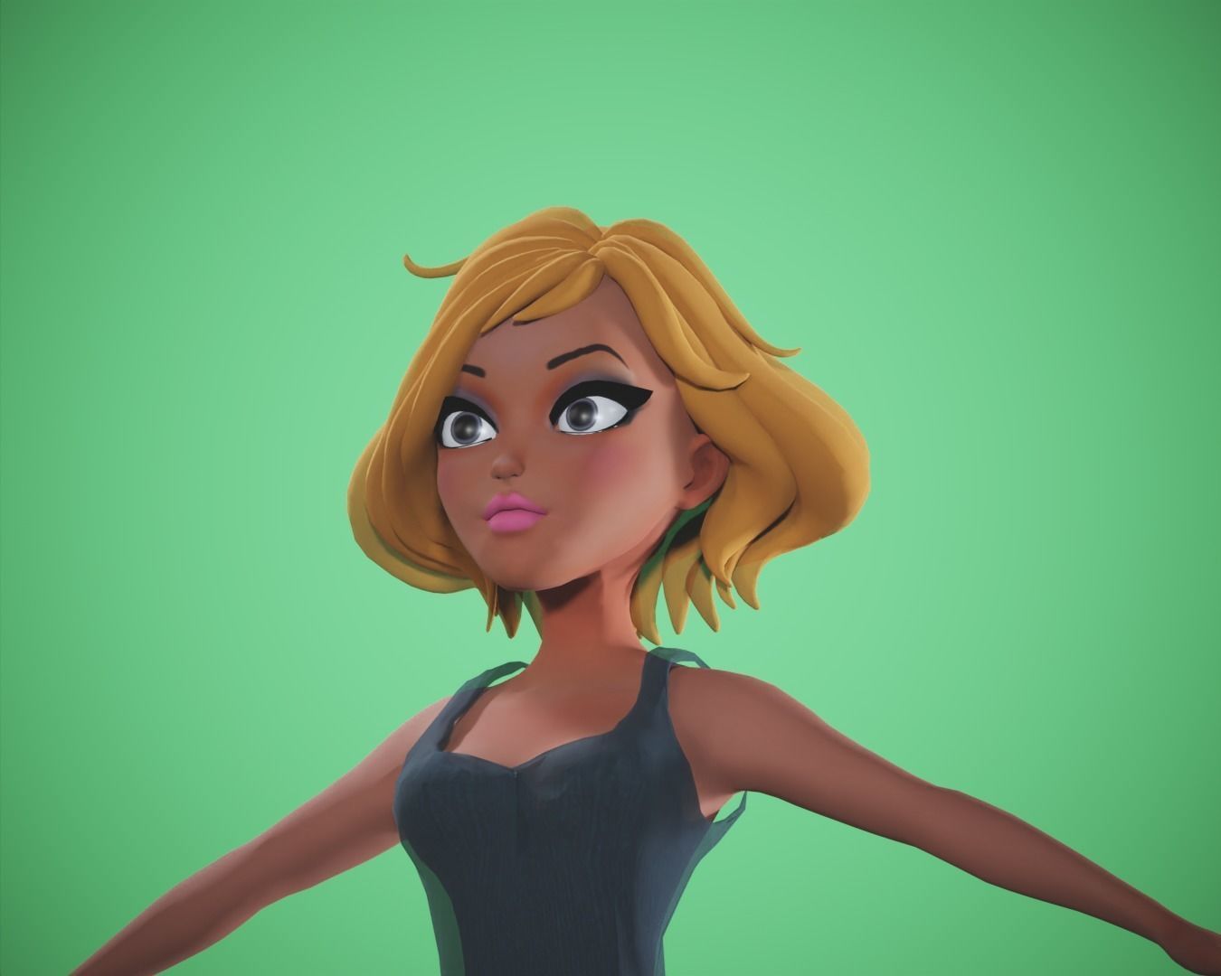 Karton Rigged 3D model cartoon rigged girl VR / AR / low-poly | CGTrader
