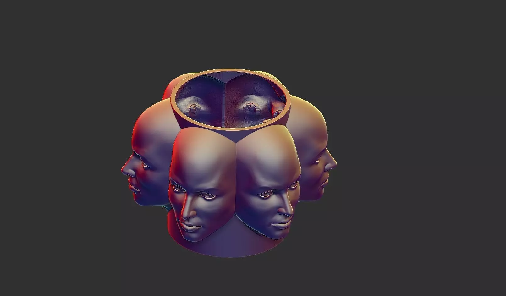Face pot 3D print model 3D print model