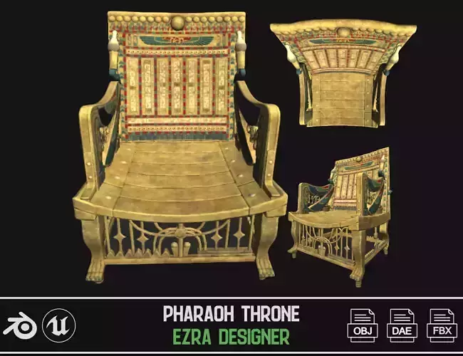 Pharaoh Throne Low-poly 3D model