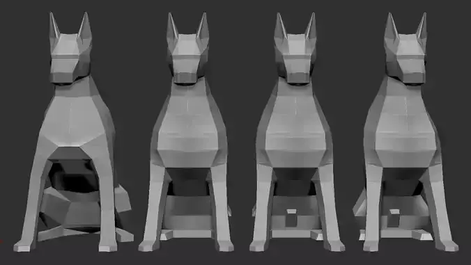 Pack Doberman low poly