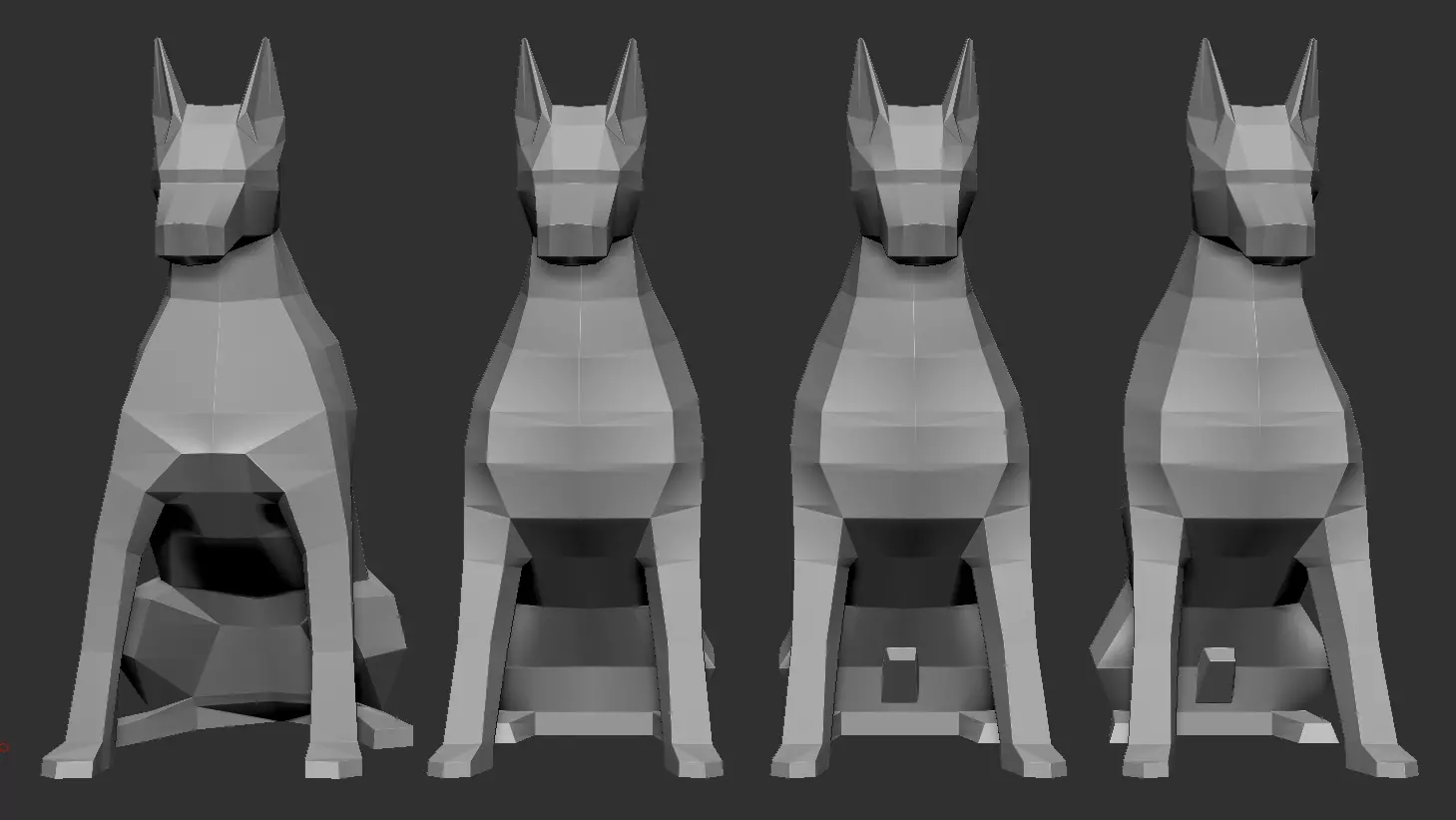 Pack Doberman low poly 3D print model
