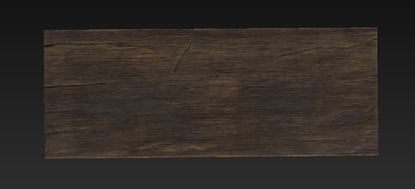 Wooden Table Food Roman Low-poly 3D model_2